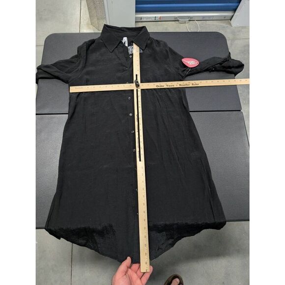 NWT Live 4 Truth Sheer Button Down Blouse Maternity Black Women's Small - Picture 5 of 5